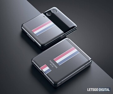 Altri nuovi rendering di "Galaxy Z Flip Thom Browne Edition". (Fonte: LetsGoDigital)