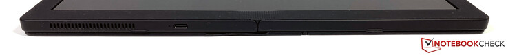 In basso: Griglia degli altoparlanti, USB-C (3.2 Gen. 2, Power Delivery e DisplayPort 1.2)