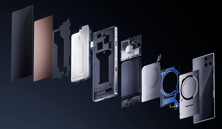 L'elaborata soluzione di raffreddamento di RedMagic 11 Pro. (Fonte: RedMagic)