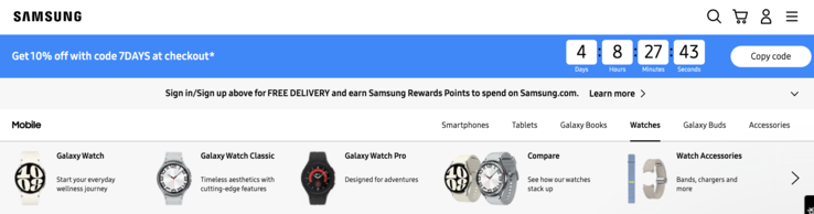 Samsung divide i suoi indossabili Galaxy Watch in tre categorie. (Fonte: Samsung)