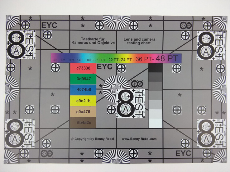 Una foto del nostro test chart