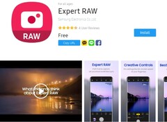Pagina dell&#039;app fotocamera Samsung Expert RAW nel marketplace Galaxy Store (Fonte: Own)