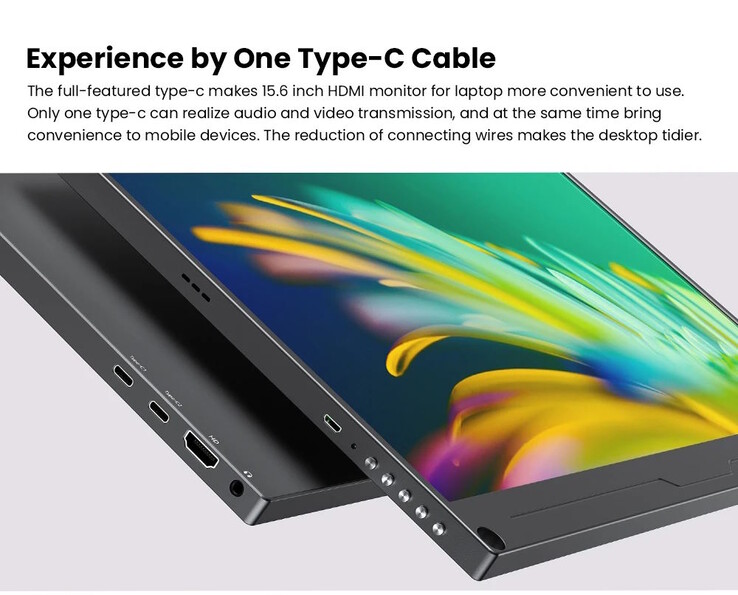 Il monitor 4K portatile ha diverse opzioni di connettività (Fonte: UPerfect)