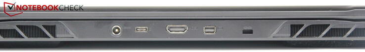 Posteriore: Alimentazione, Thunderbolt 4/USB-C 3.2 Gen2 (DisplayPort 1.4, Power Delivery: no), HDMI, MiniDP, Kensington