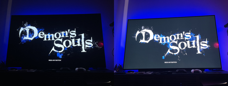 Demon's Souls con HDR attivato e con SDR attivato, da sinistra a destra. (Fonte dell'immagine: Tim Rogers)