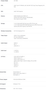 Specifiche complete del mini PC