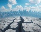 Immagine generata dall'AI che raffigura una linea di faglia a Città del Messico. (Fonte immagine: Attasit, Adobe Stock)
