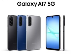 Galaxy A17 5G è disponibile nei colori nero, blu e grigio. (Fonte: Samsung)