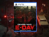 Viene mostrata la scatola di vendita al dettaglio di Gears of War: E-Day versione PS5