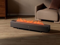 Lo Xiaomi Mijia Baseboard Heater Fire Edition utilizza un umidificatore integrato e LED per generare fiamme finte. (Fonte: Xiaomi)