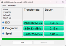 Benchmark di copia AS SSD