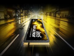 L'immagine mostra il Thor Ultra di Lexar, che è un SSD M.2 2280 PCIe Gen 5 con un adesivo giallastro sulla parte superiore 