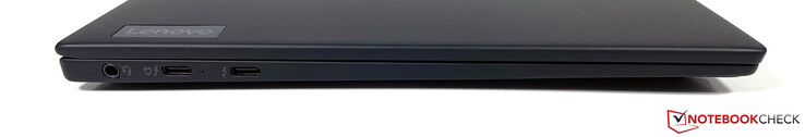 Lato sinistro: jack stereo da 3,5 mm, 2x Thunderbolt 4 mit USB-C (USB 4 w/ 40 Gbps, power delivery, DisplayPort 1.4a)