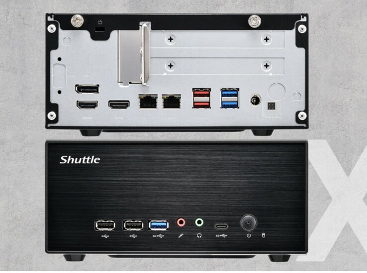 Il mini PC Shuttle XH860G2 dispone di un'ampia gamma di porte, tra cui una doppia Ethernet.
