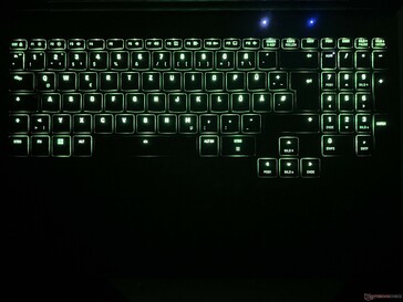 Retroilluminazione della tastiera (ad esempio, in verde)