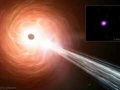 Un&#039;immagine concettuale del buco nero (Fonte dell&#039;immagine: diversi - vedi fonti)