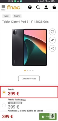 Xiaomi Pad 5 prezzo in euro. (Fonte immagine: Fnac via eSavants)