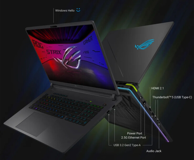 Asus dota inoltre il ROG Strix G16 2026 di una batteria da 90 Wh che supporta una ricarica da 280 W.