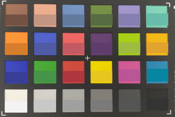 ColorChecker: Il colore di riferimento viene mostrato nella metà più bassa di ogni area