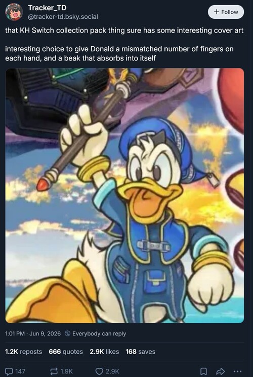 L'illustrazione di Paperino mostrata nell'artwork di Kingdom Hearts Collection
