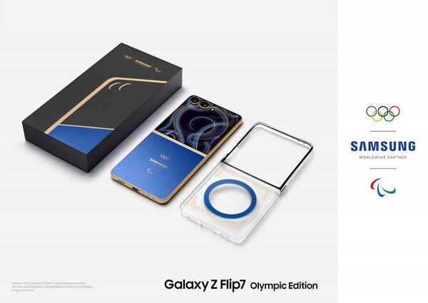 Il Samsung Galaxy Z Flip 7 Olympic Edition viene fornito in una scatola speciale con una custodia magnetica. (Fonte: Samsung)