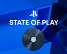 Banner dedicato all’evento PlayStation State of Play con l’immagine del disco della PS5
