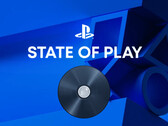 Banner dedicato all’evento PlayStation State of Play con l’immagine del disco della PS5