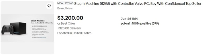 Una Steam Machine è stata messa in vendita su eBay. 