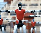 Robot Unitree durante un'esibizione coreografata