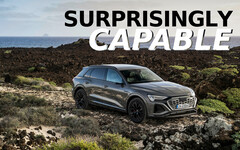 Nonostante il suo chiaro pedigree stradale, l&#039;Audi Q8 e-tron elettrica, con il suo sistema a doppio motore quattro, riesce a compiere alcune impressionanti imprese off-road. (Fonte immagine: Audi - modificato)