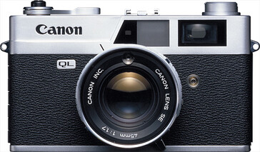 La Canonet QL17 è un'altra fotocamera a telemetro da 35 mm con otturatore a lente. (Fonte: Museo della fotocamera Canon)