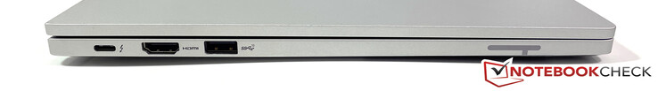Lato sinistro: USB-C (Thunderbolt 4, DisplayPort Alt 1.4, ricarica), HDMI 2.0b, USB-A (3.2 Gen.2)