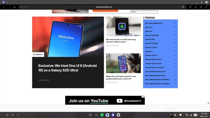 Samsung DeX in One UI 8. (Fonte: SamMobile)