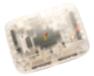 Console FPGA SuperStation One Transparent Collection con scocca Frost traslucida.