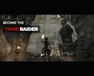 Il gameplay di Tomb Raider in esecuzione su iPhone o iPad mostra Lara Croft che esplora le rovine del tempio con i controlli touch sullo schermo visibili
