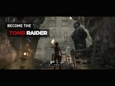 Il gameplay di Tomb Raider in esecuzione su iPhone o iPad mostra Lara Croft che esplora le rovine del tempio con i controlli touch sullo schermo visibili