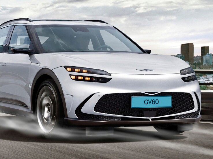 Un rendering che mostra la Genesis GV60 con Active Air Skirt (fonte: Hyundai)