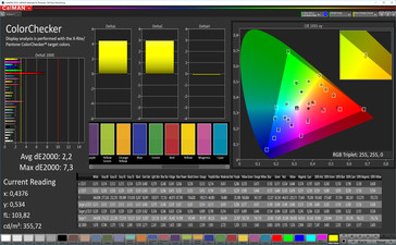 CalMAN precisione colore (spazio colore target P3), profilo: cinema