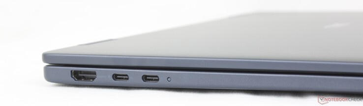 A destra: HDMI 1.4, 2x USB-C Gen. 2 (10 Gbps) con DisplayPort + Power Delivery