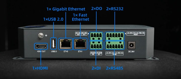 Il dispositivo di elaborazione edge FCU3101 è dotato di due porte Gigabit Ethernet e di una serie di porte COM fondamentali.