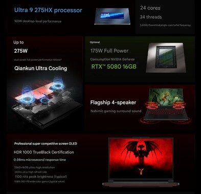 Caratteristiche hardware del portatile da gioco Lenovo Legion Y9000P Diablo IV. (Fonte immagine: Lenovo via Weibo)