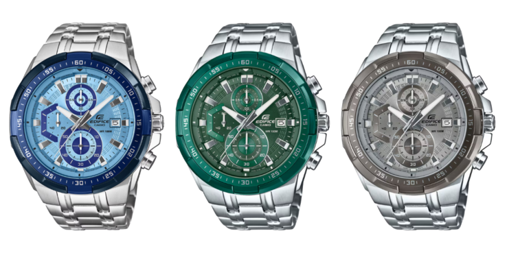 Da sinistra a destra: Casio EFR-539DE-2AV, EFR-539DE-3AV e EFR-539DE-8AV. (Fonte immagine: Casio, a cura)