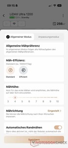 Impostazioni di falciatura