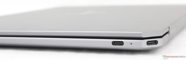 A destra: USB-C (40 Gbps) Thunderbolt 4 con DisplayPort 2.1 + Power Delivery