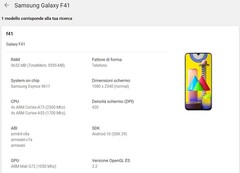 Il dispositivo all'interno del Catalogo Dispositivi della Play Console di Google