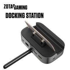 Il dock di ZOTAC ha alcune caratteristiche nascoste nella manica. (Fonte: ZOTAC)