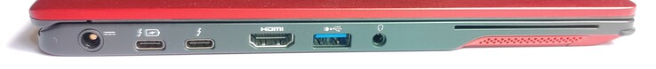 Lato sinistro: alimentazione, 2x Thunderbolt 3, HDMI, 1x USB Type-A 3.1 Gen1, porta audio da 3,5 mm, lettore di smart card