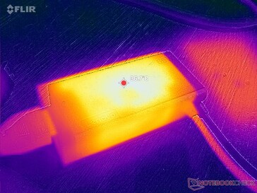 L'adattatore CA raggiunge oltre 36 C quando si utilizzano carichi impegnativi