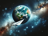 Quando un aeroplano di carta viene lanciato dalla ISS, sopravvive al rientro nell'atmosfera terrestre ma brucia prima di raggiungere il suolo. (Fonte immagine: DallE3)