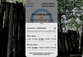 Prestazioni di Diskio di EX400U su iPad Pro - significativamente più veloce